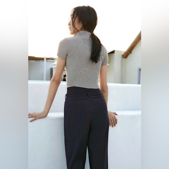 J.ING Navy Pinstripe Wide-Leg Pants - Brand New with Tags - Picture 5 of 10